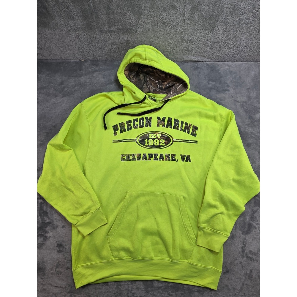 Sweet Bay Precon Marine Chesapeake VA Neon Yellow Camo Graphic Hoodie 3XL